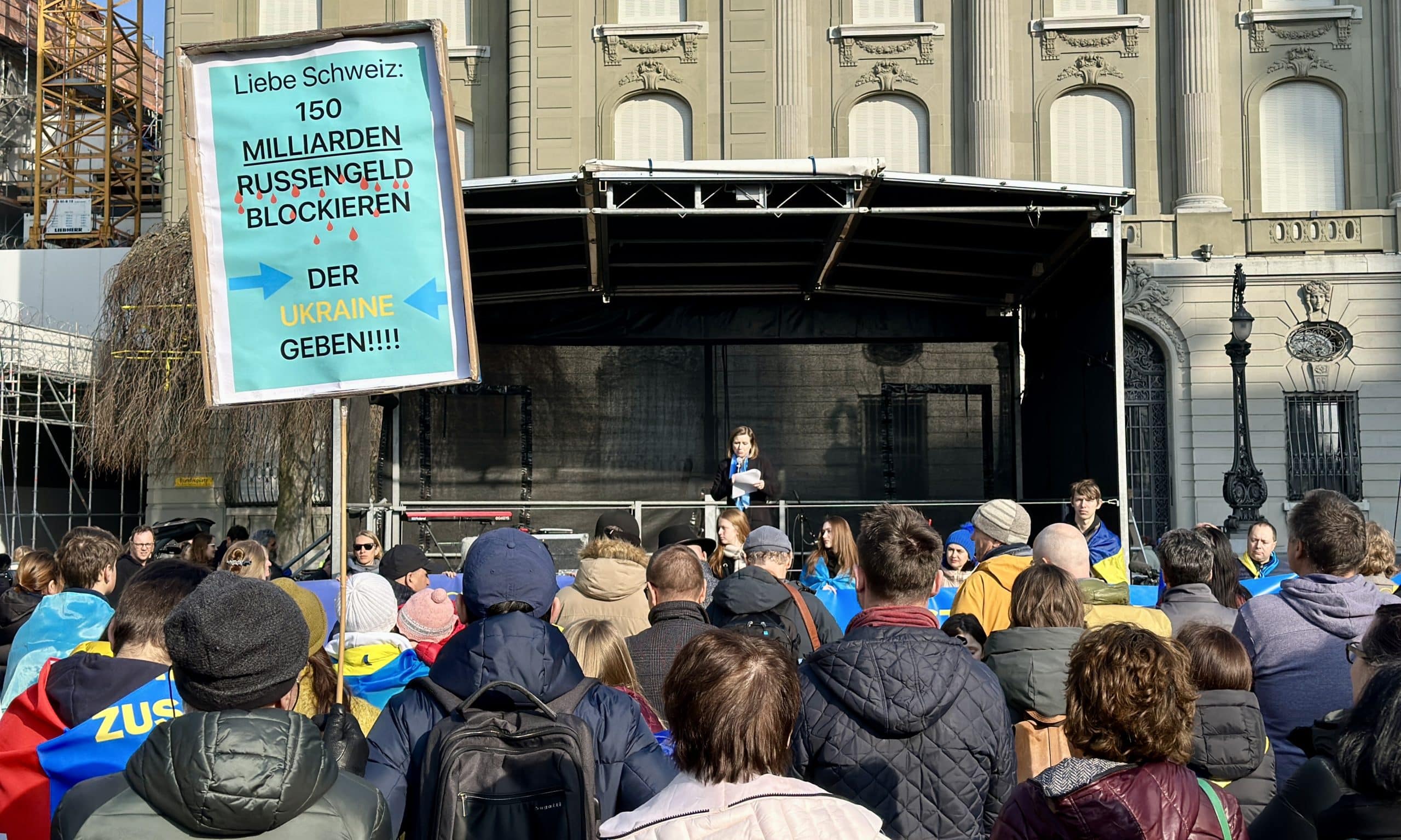Швейцарская общенациональная манифестация солидарности с Украиной. Берн, 4 марта 2023 г. (© schwingen.net)