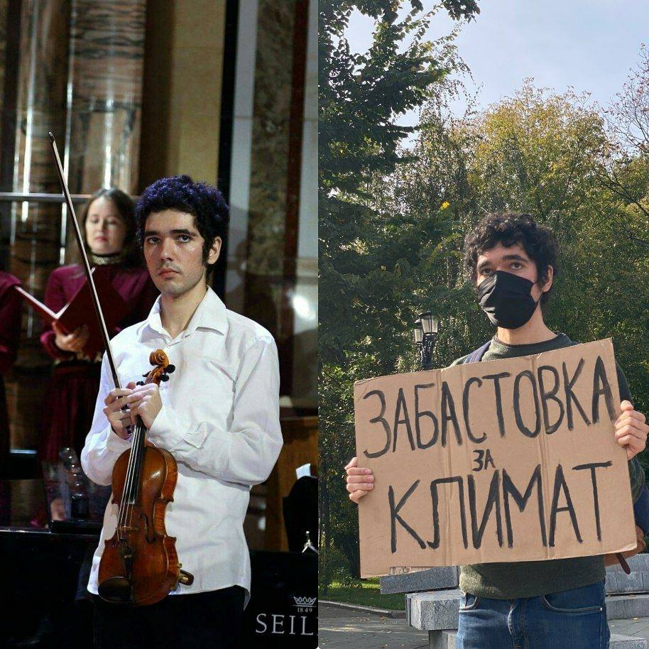 Аршак Макичян, надпись под коллажем: «до активизма и сейчас». 24 октября 2022 г. (Из личного архива)